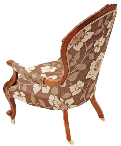 fig 2. Victorian carved walnut armchair chair slipper back spoon