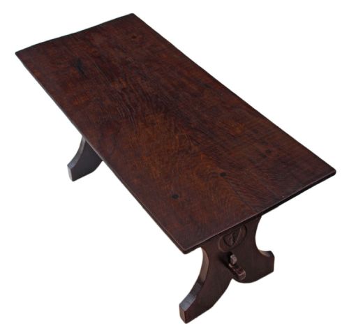fig 2. Victorian oak refectory kitchen dining table Gothic Jacobean