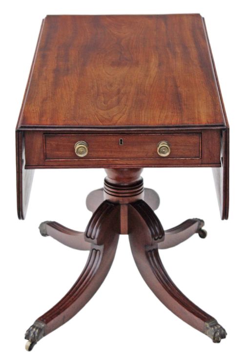 fig 1. Georgian mahogany pedestal Pembroke sofa table