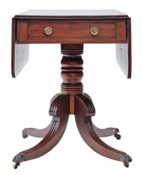 fig 2. Georgian mahogany pedestal Pembroke sofa table