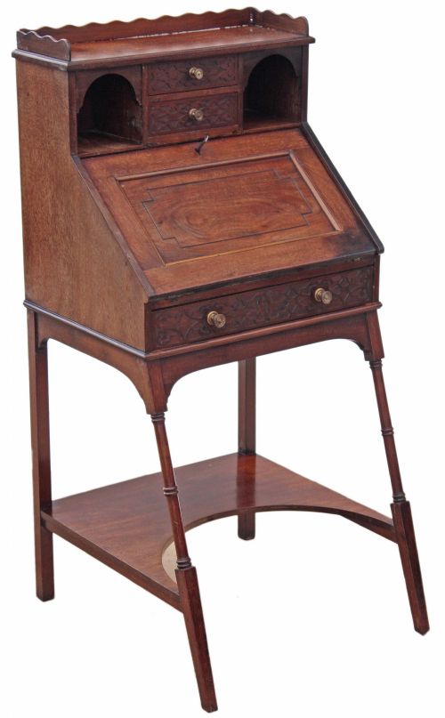 Edwardian Mahogany Ladies Bureau Writing Desk Table