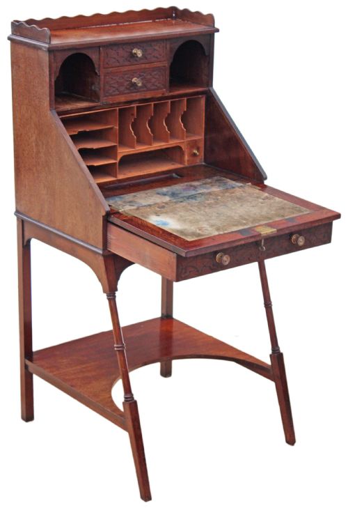 fig 1. Edwardian mahogany ladies bureau writing desk table