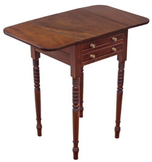 fig 1. Georgian mahogany games table side sewing box