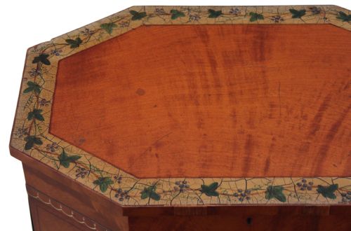 fig 2. Edwardian satin walnut side table sewing basket