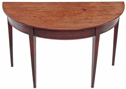 Georgian Mahogany Side Table Console Demi-lune