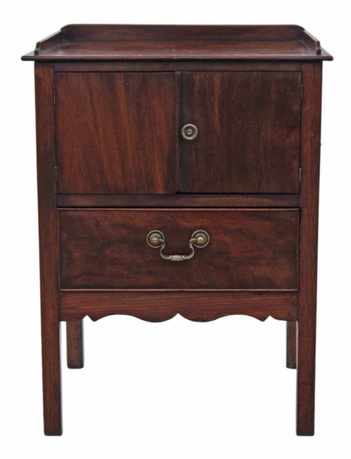 fig 1. Georgian mahogany bedside cupboard table cabinet commode