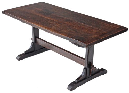 Victorian Oak Refectory Dining Table Gothic