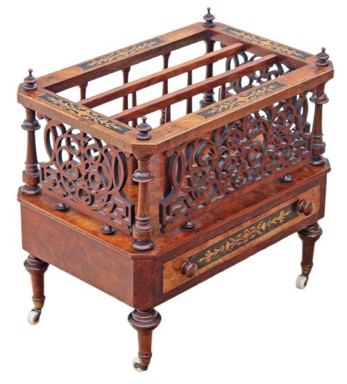 fig 2. Victorian walnut Canterbury magazine rack