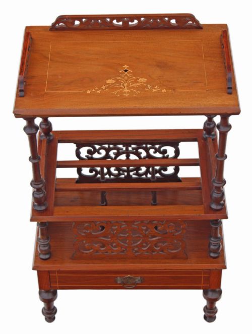 fig 1. Victorian inlaid walnut Canterbury magazine rack