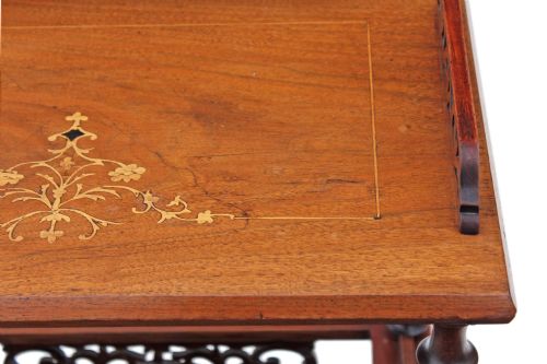fig 2. Victorian inlaid walnut Canterbury magazine rack