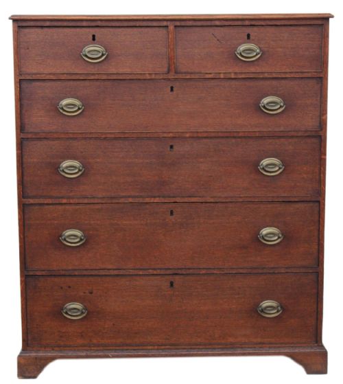 Georgian Oak Chest of 2 Over 4 Drawers