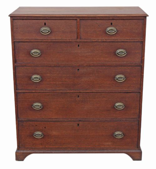 fig 1. Georgian oak chest of 2 over 4 drawers