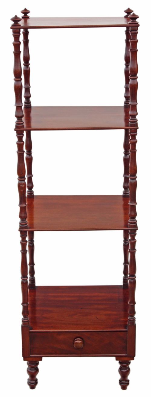 Victorian Mahogany Open Bookcase Whatnot