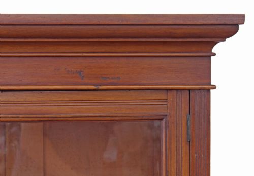 fig 1. Edwardian walnut glazed bookcase display cabinet
