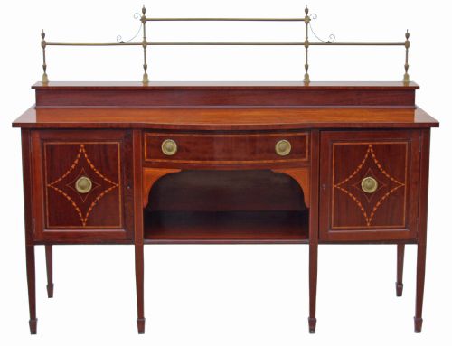 Edwardian Sheraton Inlaid Mahogany Chiffonier Sideboard