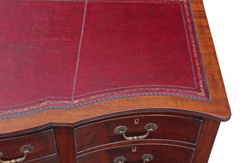 fig 2. Edwardian serpentine mahogany leather desk