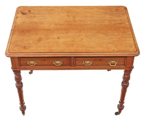 fig 1. Victorian faded or satin walnut desk writing table