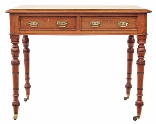fig 2. Victorian faded or satin walnut desk writing table