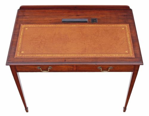 fig 1. Edwardian walnut leather desk writing table