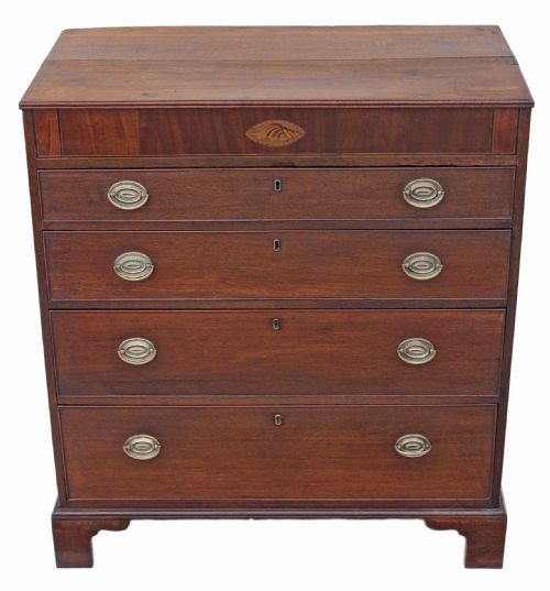 fig 1. Georgian inlaid oak chest of drawers