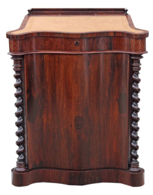 Victorian Rosewood Serpentine Davenport Desk