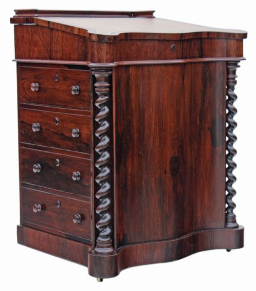 fig 2. Victorian rosewood serpentine davenport desk