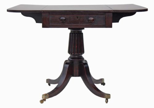 fig 2. Georgian Brass Inlaid Rosewood Pedestal Pembroke Table
