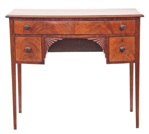 fig 1. Victorian mahogany bow front writing desk or dressing table