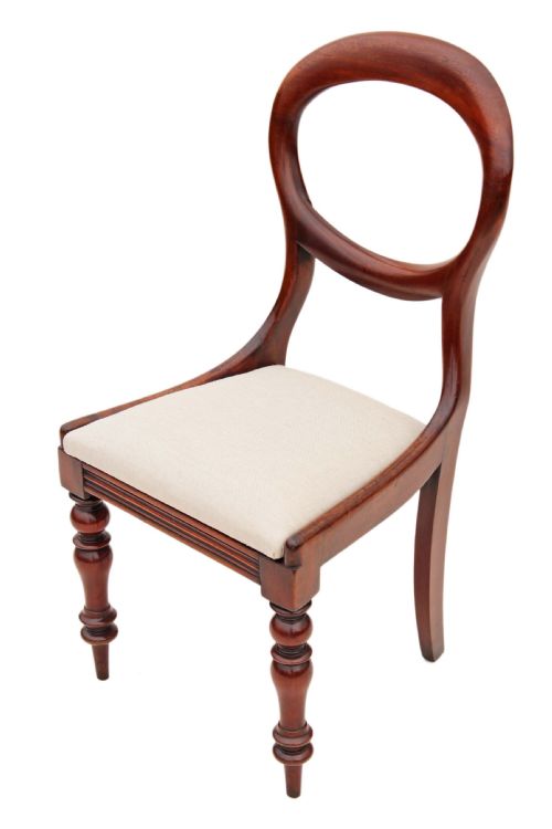 fig 1. Set of 4 Victorian mahogany dining chairs balloon back