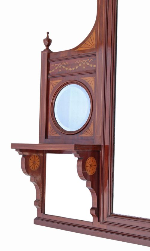 fig 1. Victorian inlaid mahogany overmantle wall mirror
