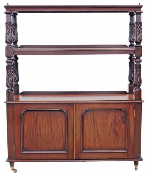 Victorian Carved Mahogany Buffet Serving Table