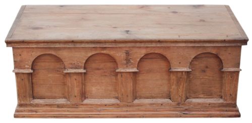 Georgian Pine Mule Chest Coffer Ottoman Log Basket