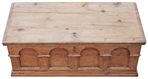 fig 1. Georgian pine mule chest coffer ottoman log basket