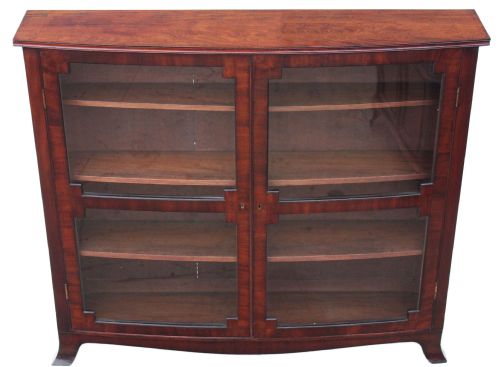 Victorian Mahogany Bow Front Glazed Bookcase