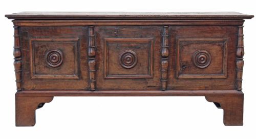 Georgian Walnut Mule Chest Coffer Ottoman