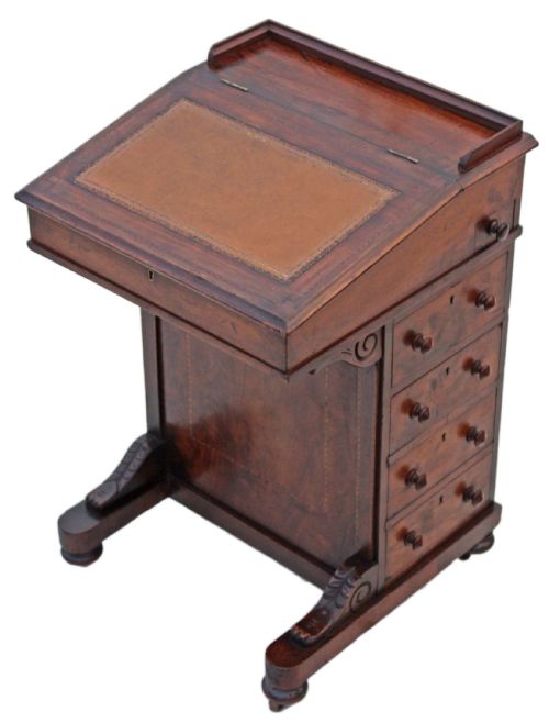 fig 1. Victorian inlaid walnut davenport desk