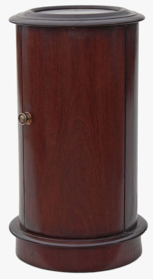 fig 1. Victorian mahogany marble cylinder bedside table cabinet