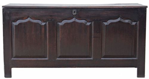 fig 1. Large Georgian oak mule chest coffer ottoman
