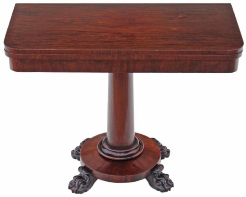 fig 1. Victorian rosewood folding card tea table