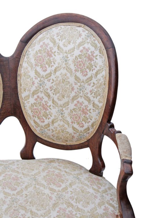 fig 1. Large Edwardian walnut sofa chaise longue settee