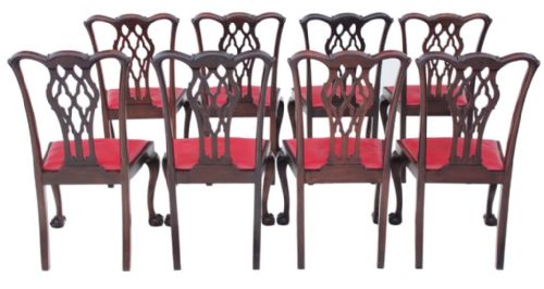 fig 2. Set of 8 mahogany Chippendale dining chairs