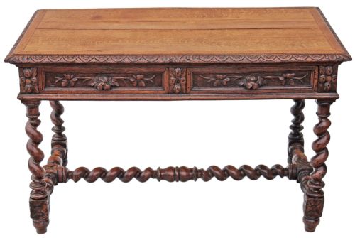 Victorian Gothic Oak Desk Writing Table