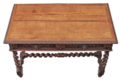 fig 1. Victorian Gothic oak desk writing table