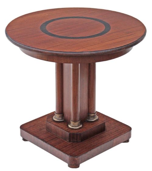 Art Deco Mahogany Centre Window Side Lamp Table