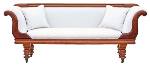 fig 2. Victorian scroll arm sofa chaise longue satin walnut