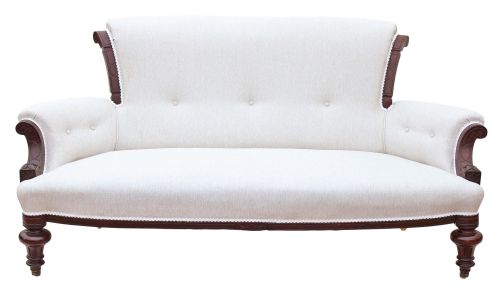 fig 1. Victorian carved mahogany sofa or chaise longue