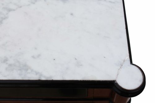 fig 1. Victorian walnut and marble chest of drawers