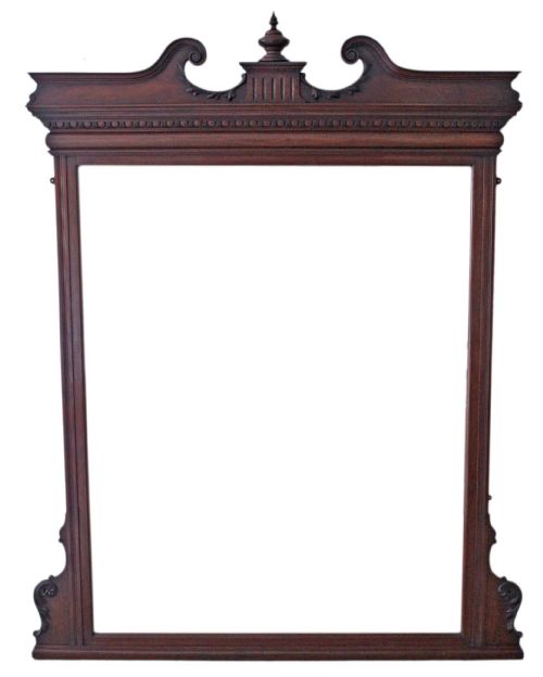 Very Large Victorian Carved Walnut Wall Mirror