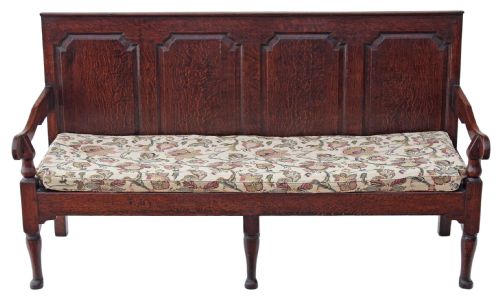 fig 1. Georgian Gothic oak settle hall seat bench sofa