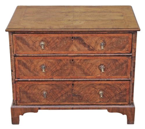 fig 1. Small Georgian crossbanded walnut chest of drawers